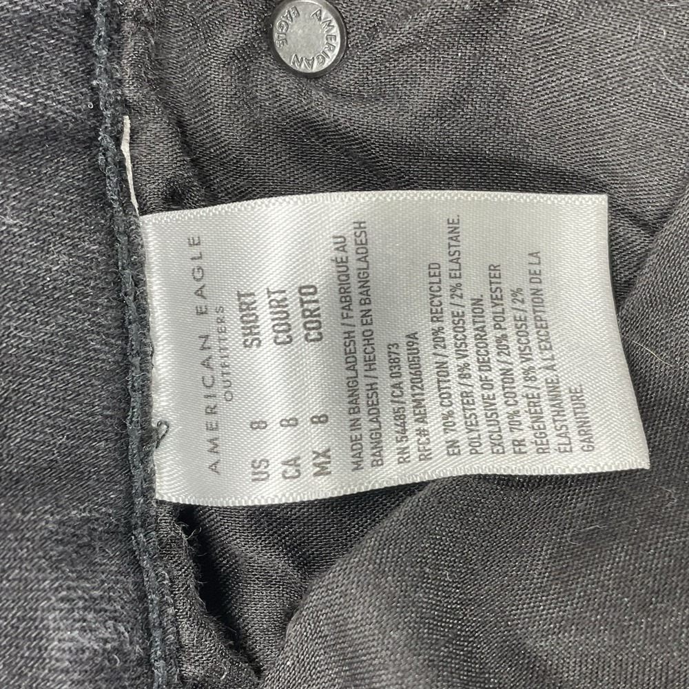 American Eagle Jeans Womens 8 Short Festival Flare Low Rise Black Button Fly - Picture 3 of 10